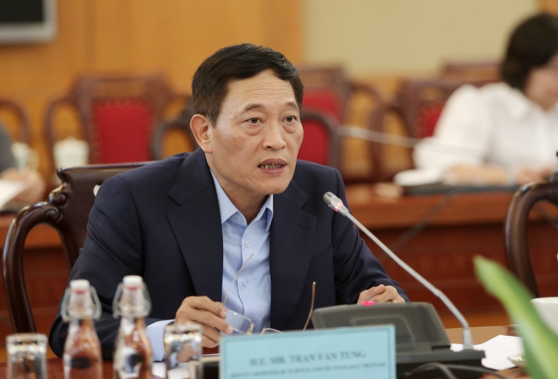 Thứ trưởng Bộ KH&CN Trần Văn Tùng làm việc với Đoàn Cao ủy phụ trách nông nghiệp Liên minh Châu Âu