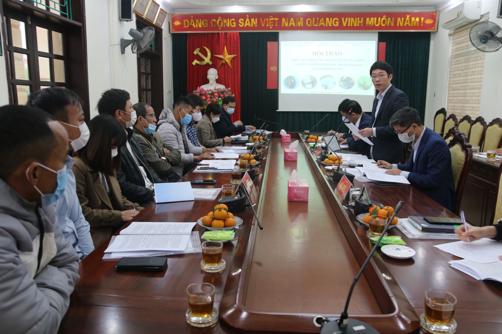 Hội thảo " Góp ý  Quy trình kỹ thuật sản xuất giống và nuôi thương phẩm ốc nhồi (Pali Polia) tại tỉn