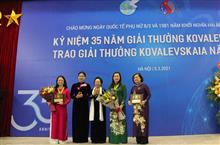 Vinh danh các nhà khoa học nữ nhận Giải thưởng Kovalevskaia năm 2020